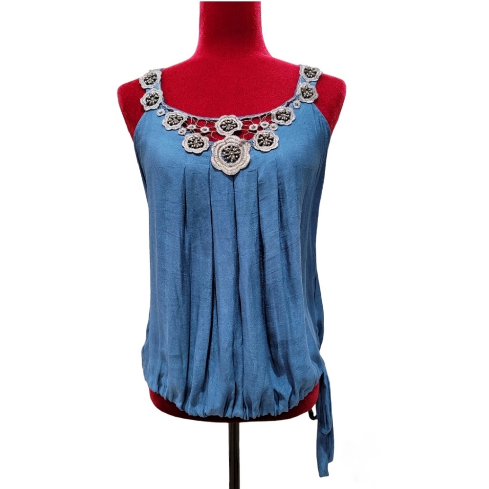 a.n.a. sleeveless blouse with side tie SMALL